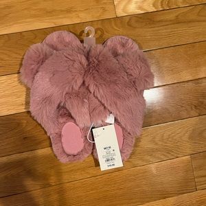 Women’s Paris Crossband Faux Fur Slippers Stars Above Light Pink Size Medium 7/8